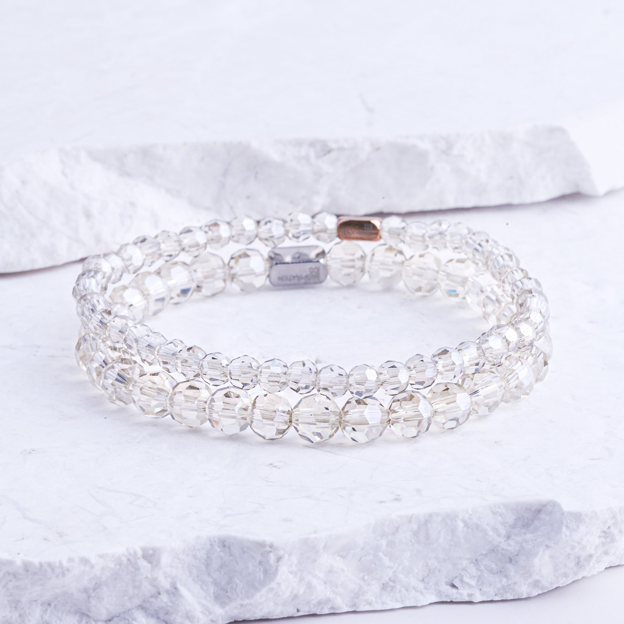 SILVER CHAMPAGNE CRYSTAL- ACCENT BRACELET
