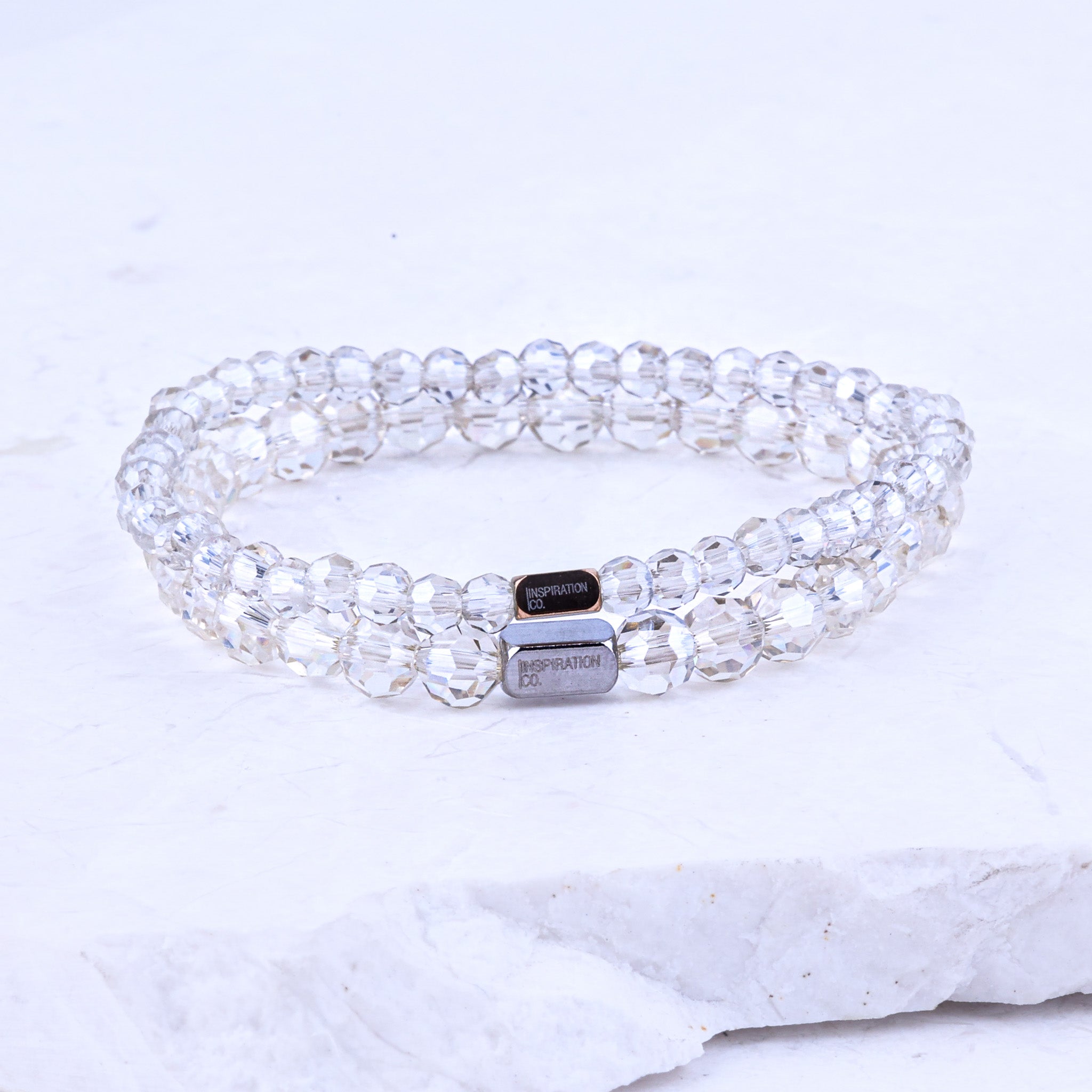 SILVER CHAMPAGNE CRYSTAL- ACCENT BRACELET