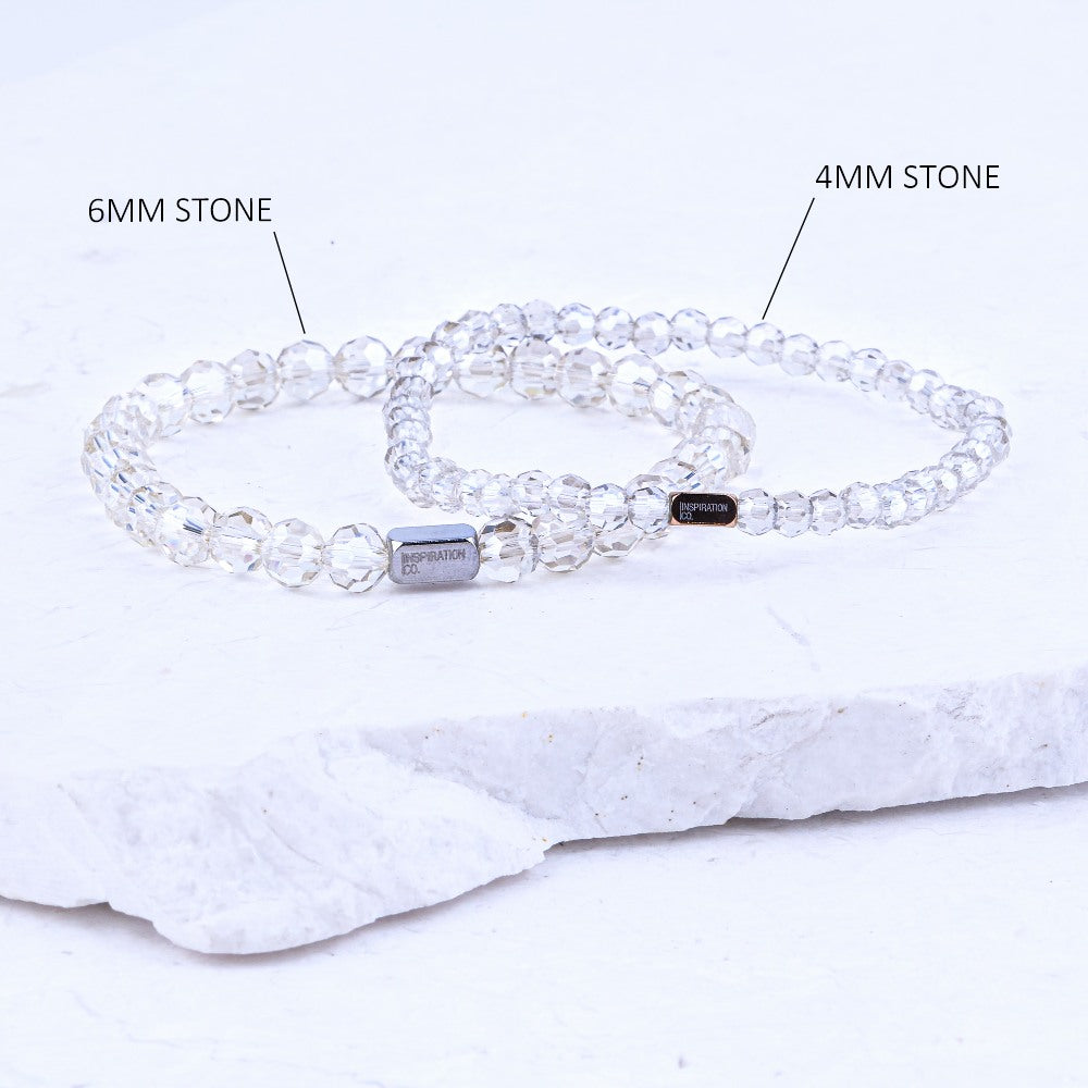 SILVER CHAMPAGNE CRYSTAL- ACCENT BRACELET