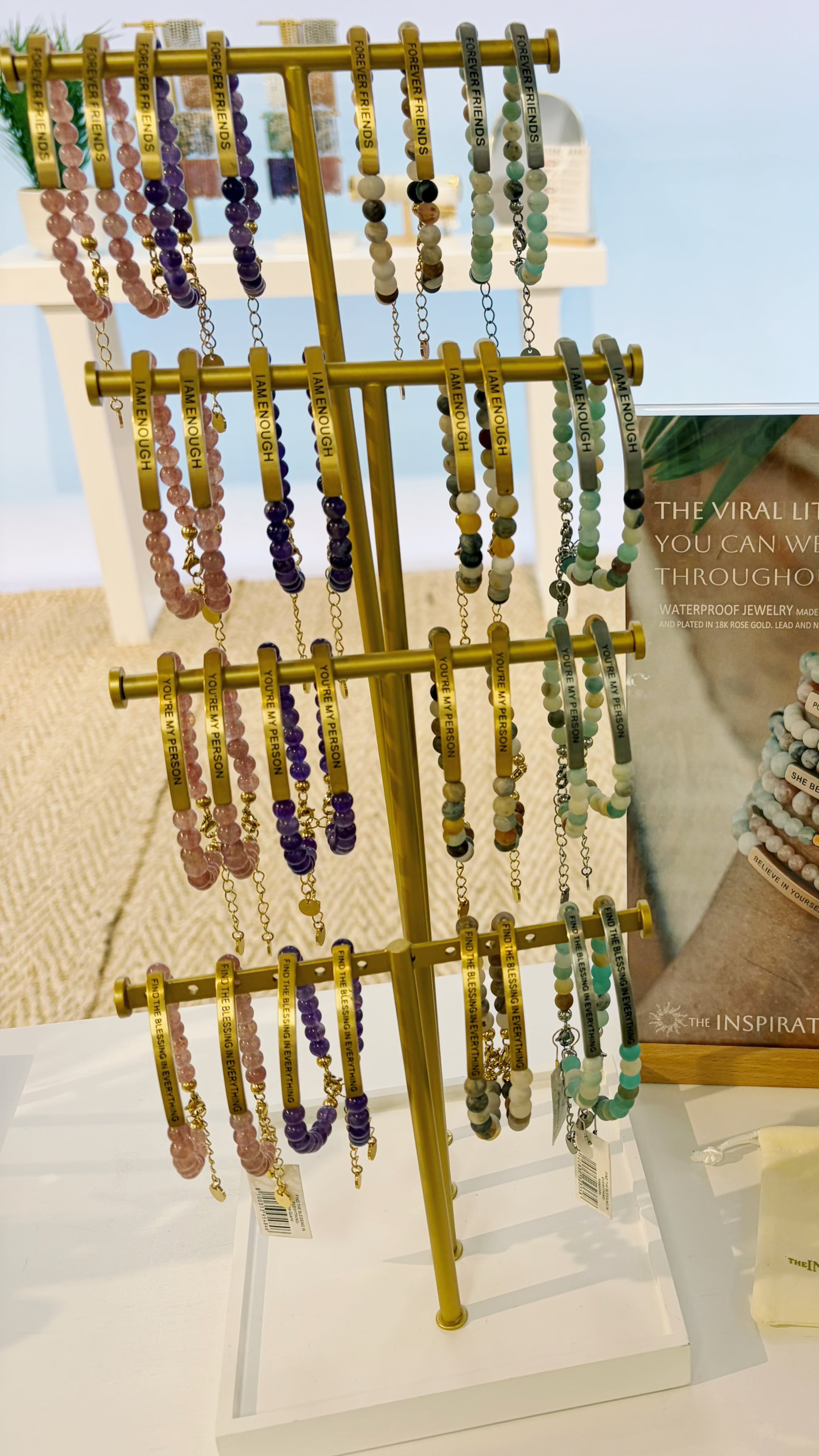 White & Gold Bracelet Display