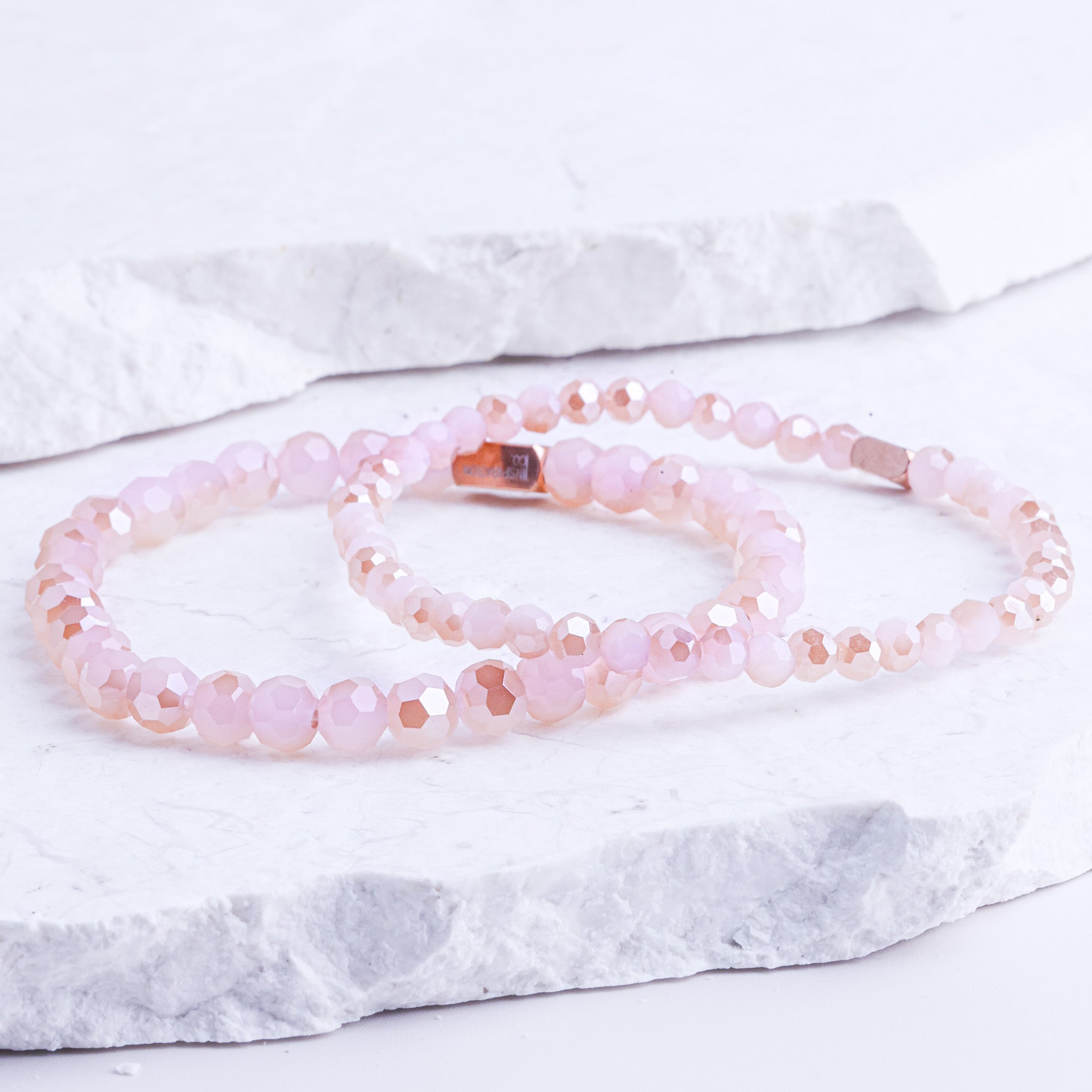 PINK JADE CRYSTAL- ACCENT BRACELET