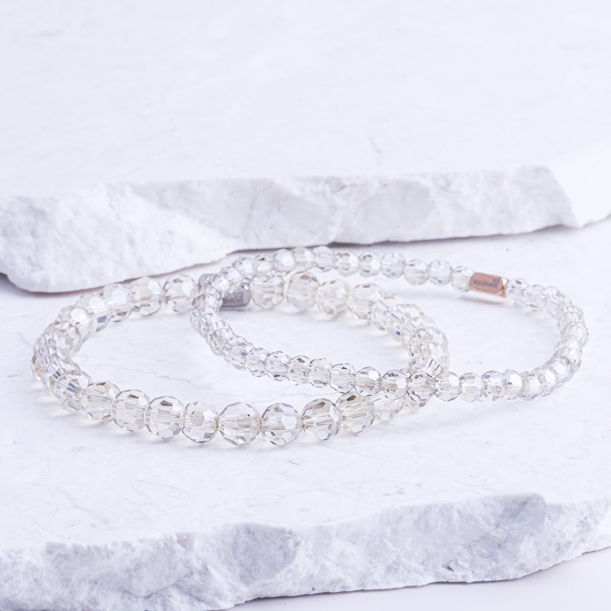 SILVER CHAMPAGNE CRYSTAL- ACCENT BRACELET