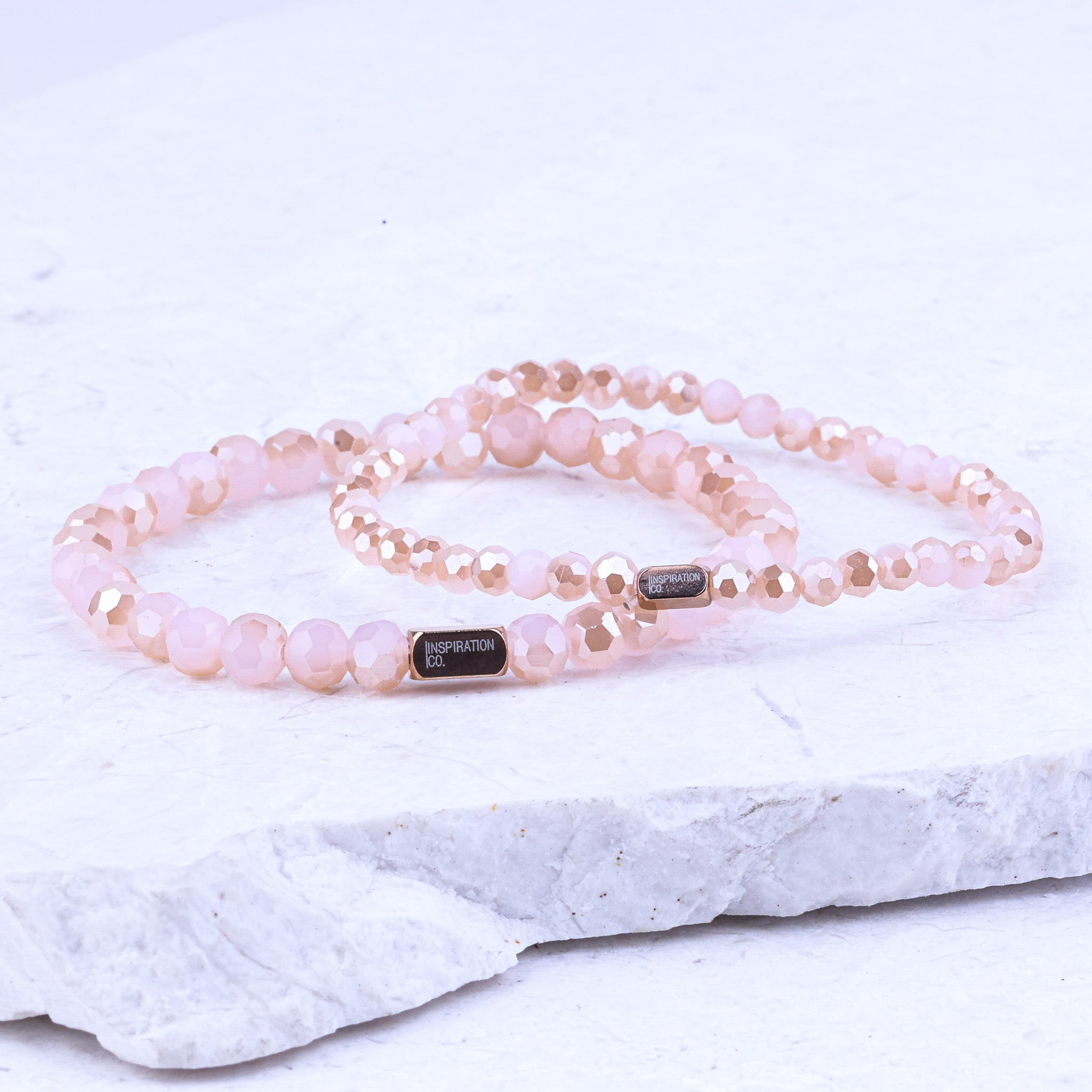 PINK JADE CRYSTAL- ACCENT BRACELET